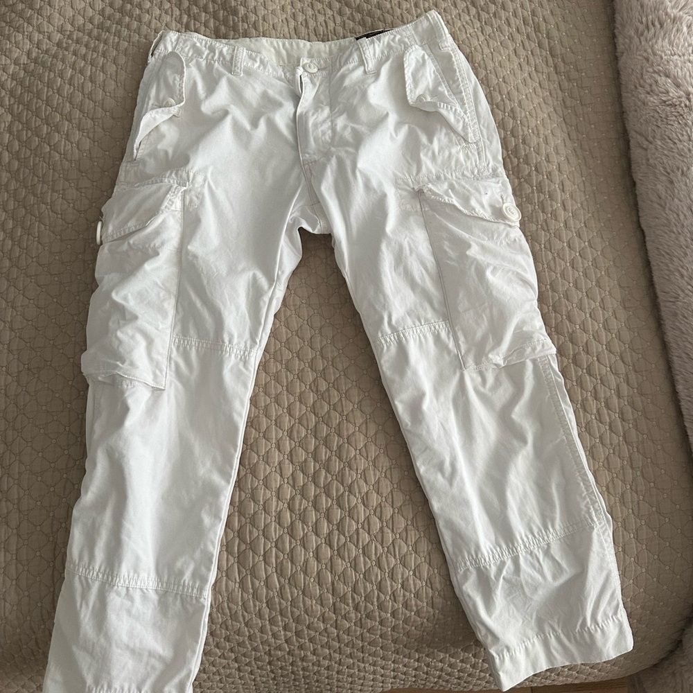 Polo Ralph Lauren White Cargo Pants | Men’s 32x30 | Military Utility Style